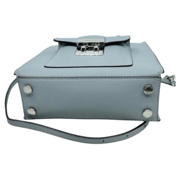 MICHAEL KORS~Bridgette Leather Crossbody~BLUE SAFFIANO MINI SHOULDER BAG - Picture 4 of 5